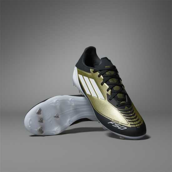 Adidas F50 League Firm Ground Football Boots Злато/Черно Футболни стоножки