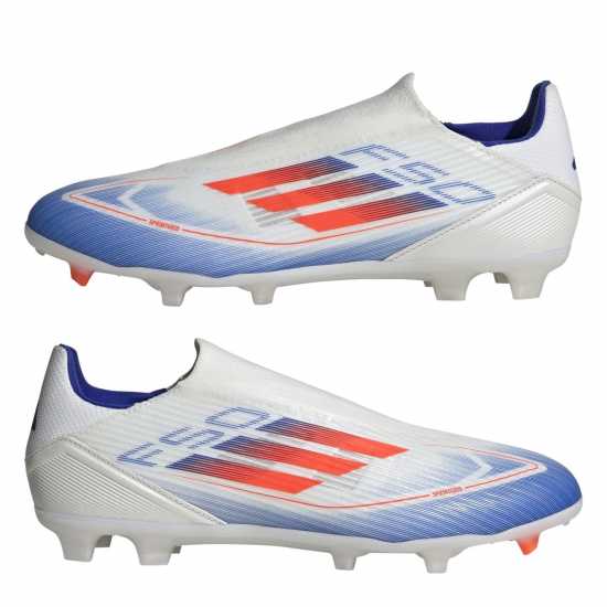 Adidas F50 League Laceless Firm Ground Football Boots Бяло/Червено/Синьо Футболни стоножки