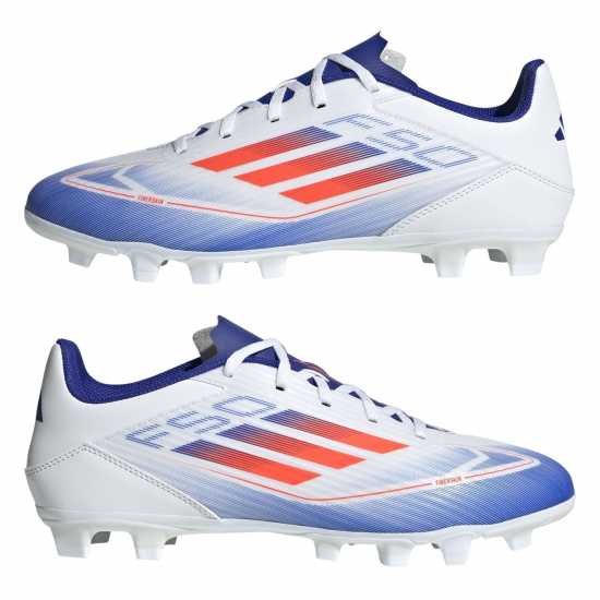 Adidas F50 Club Firm Ground Football Boots Бяло/Червено/Синьо Футболни стоножки