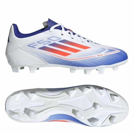 Adidas F50 Club Firm Ground Football Boots Бяло/Червено/Синьо Футболни стоножки