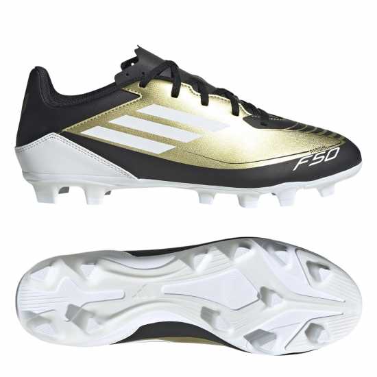 Adidas F50 Club Firm Ground Football Boots Gold/Black Футболни стоножки