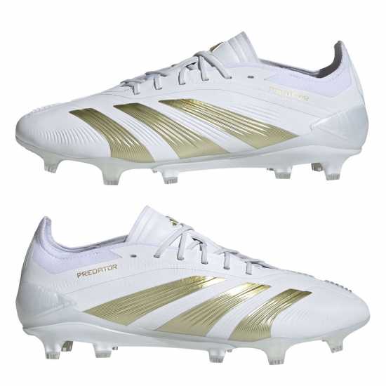 Adidas Predator Elite Firm Ground Football Boots Бяло/Златно/Бяло Футболни стоножки