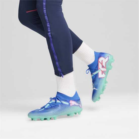 Puma Future 7 Pro Firm Ground Football Boots Синьо/Бяло/Зелено Мъжки футболни бутонки