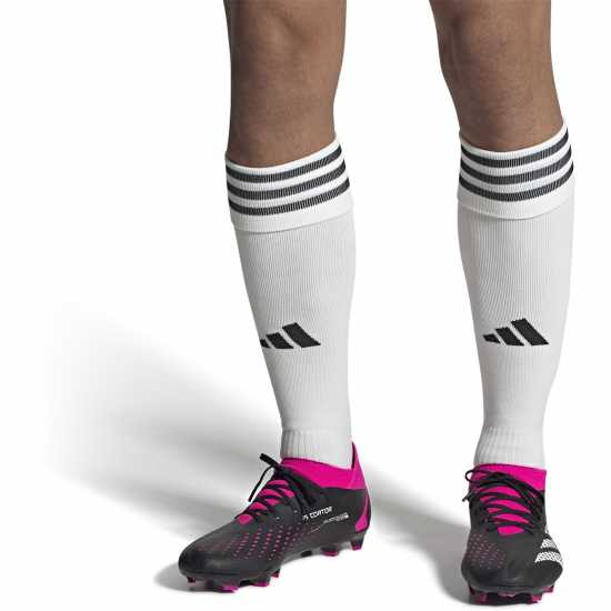 Adidas Predator Accuracy.3 Firm Ground Football Boots Black/Wht/Pink Футболни стоножки