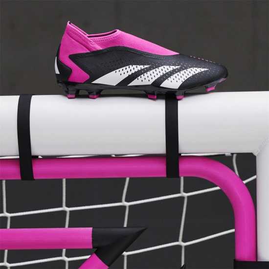 Adidas Predator Accuracy.3 Laceless Firm Ground Football Boots Black/Wht/Pink Футболни стоножки