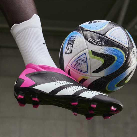 Adidas Predator Accuracy.3 Laceless Firm Ground Football Boots Black/Wht/Pink Футболни стоножки