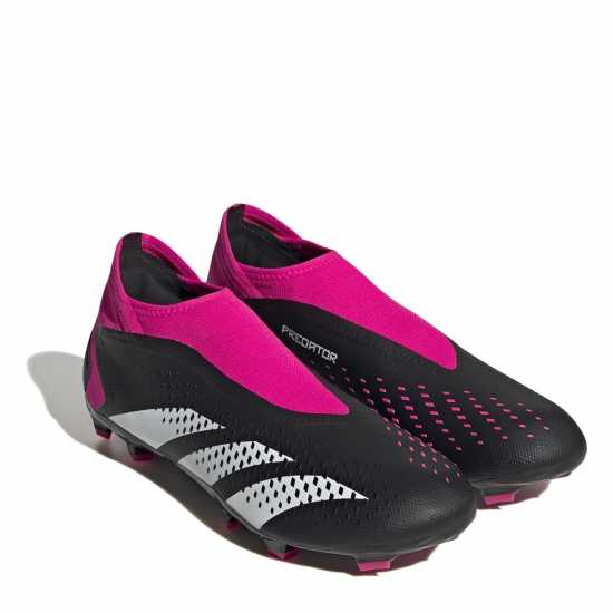 Adidas Predator Accuracy.3 Laceless Firm Ground Football Boots Black/Wht/Pink Футболни стоножки