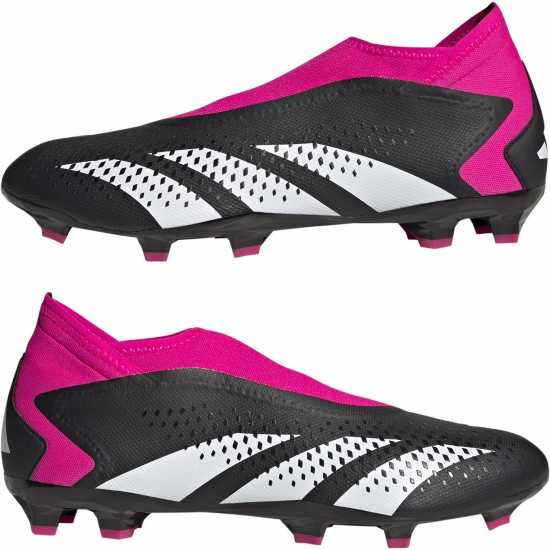 Adidas Predator Accuracy.3 Laceless Firm Ground Football Boots Black/Wht/Pink Футболни стоножки