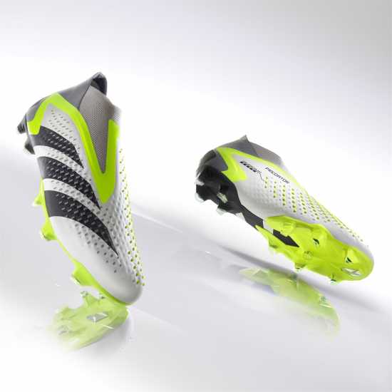 Adidas Predator Accuracy+ Firm Ground Football Boots Wht/Blk/Lemon Футболни стоножки