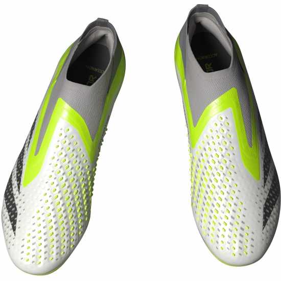 Adidas Predator Accuracy+ Firm Ground Football Boots Wht/Blk/Lemon Футболни стоножки