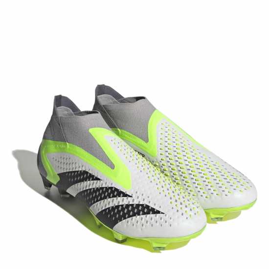 Adidas Predator Accuracy+ Firm Ground Football Boots Wht/Blk/Lemon Футболни стоножки