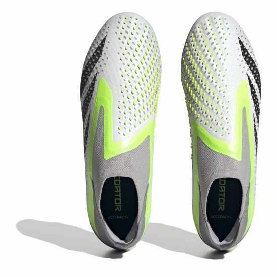 Adidas Predator Accuracy+ Firm Ground Football Boots Wht/Blk/Lemon Футболни стоножки