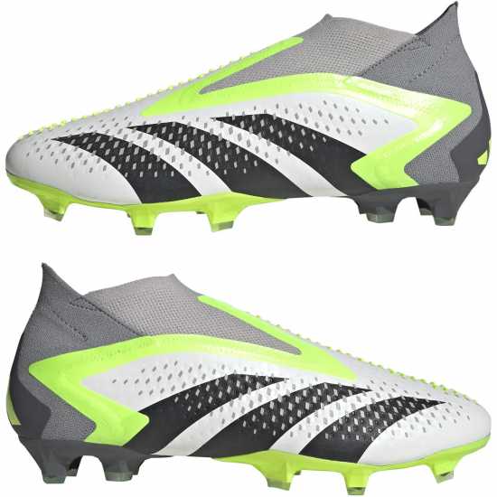 Adidas Predator Accuracy+ Firm Ground Football Boots Wht/Blk/Lemon Футболни стоножки