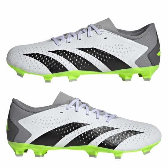 Adidas Predator Accuracy.3 Firm Ground Football Boots Wht/Blk/Lemon Футболни стоножки