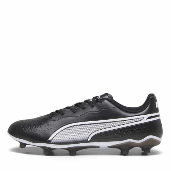 Puma King Match Firm Ground Football Boots Black/White Футболни стоножки