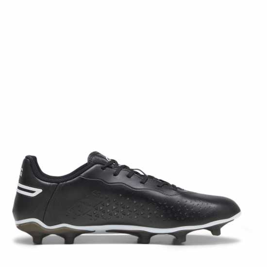 Puma King Match Firm Ground Football Boots Black/White Футболни стоножки