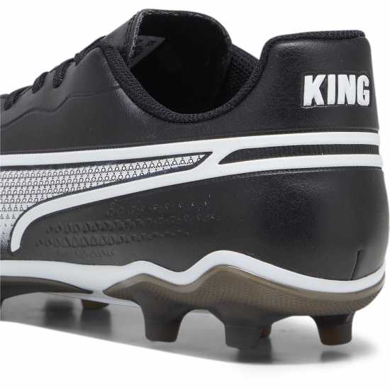 Puma King Match Firm Ground Football Boots Black/White Футболни стоножки