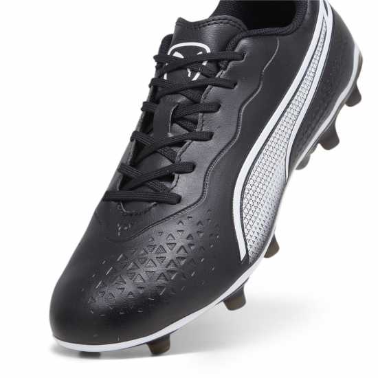 Puma King Match Firm Ground Football Boots Black/White Футболни стоножки