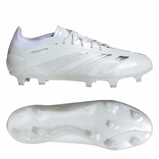 Adidas Predator 24 Elite Low Firm Ground Football Boots White/Silver Футболни стоножки