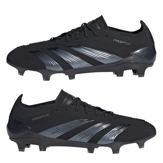 Adidas Predator 24 Elite Low Firm Ground Football Boots Black/Grey Футболни стоножки