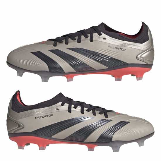 Adidas Predator 24 Pro Firm Ground Boots Silver/Black 