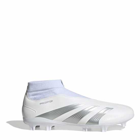 Adidas Predator 24 League Laceless Firm Ground Football Boots Бяло/сребро Футболни стоножки