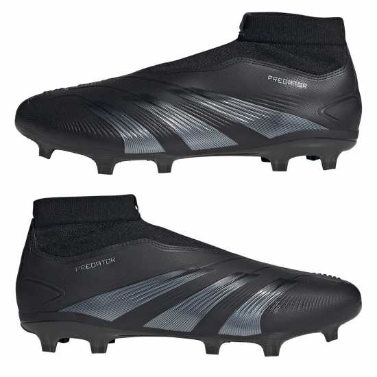 Adidas Predator 24 League Laceless Firm Ground Football Boots Черно/Сиво Футболни стоножки