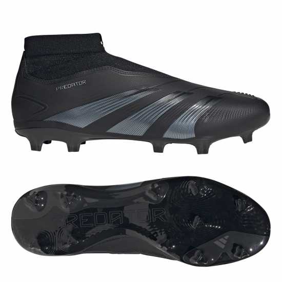 Adidas Predator 24 League Laceless Firm Ground Football Boots Черно/Сиво Футболни стоножки