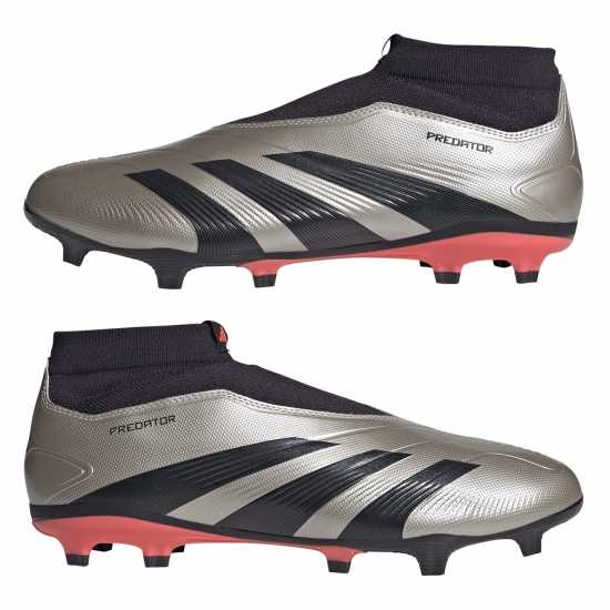 Adidas Predator 24 League Laceless Firm Ground Football Boots Сребро/Черно 