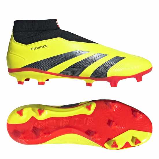 Adidas Predator 24 League Laceless Firm Ground Football Boots Жълто/Черно/Червено Футболни стоножки