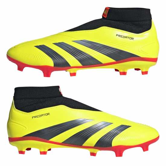 Adidas Predator 24 League Laceless Firm Ground Football Boots Жълто/Черно/Червено Футболни стоножки