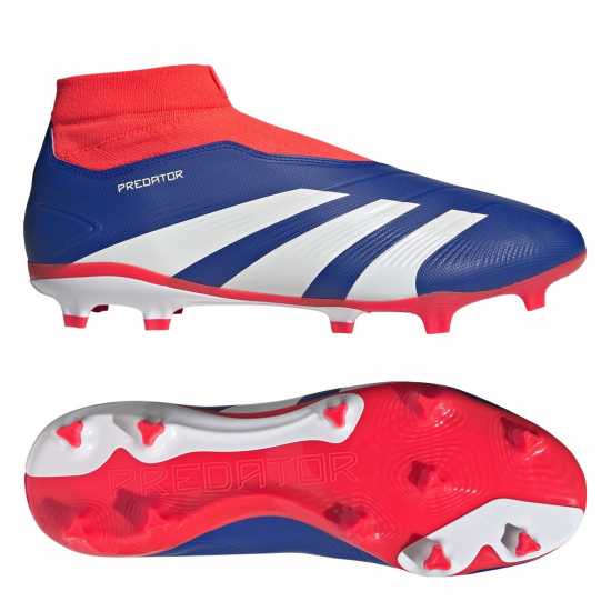 Adidas Predator 24 League Laceless Firm Ground Football Boots Син/Бял/Червен Футболни стоножки