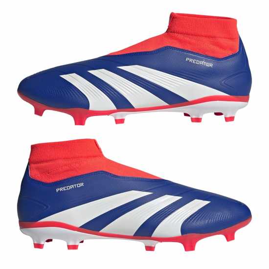 Adidas Predator 24 League Laceless Firm Ground Football Boots Син/Бял/Червен Футболни стоножки