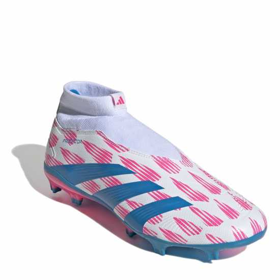 Adidas Predator 24 League Laceless Firm Ground Football Boots Бяло/Розово Футболни стоножки