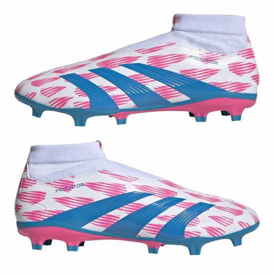 Adidas Predator 24 League Laceless Firm Ground Football Boots Бяло/Розово Футболни стоножки