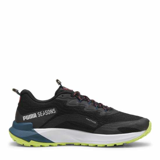 Puma Мъжки Маратонки За Бягане Magnify Nitro Knit Mens Running Shoes Черно/Лайм/Синьо 