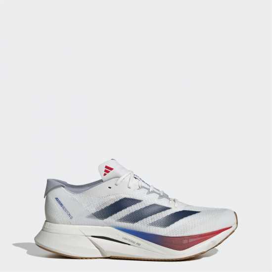 Adidas Мъжки Маратонки За Бягане Adizero Boston 12 Mens Running Shoes Бяло/Синьо/Рубин Мъжки маратонки за бягане