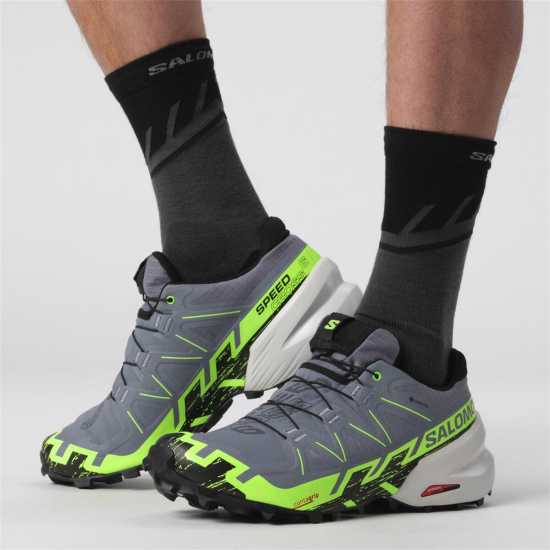 Salomon Speedcross 6 GoreTex Men's Trail Running Shoes Flint/Green Мъжки туристически обувки