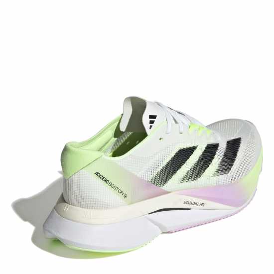 Adidas Мъжки Маратонки За Бягане Adizero Boston 12 Womens Running Shoes Бяло/Зелено 