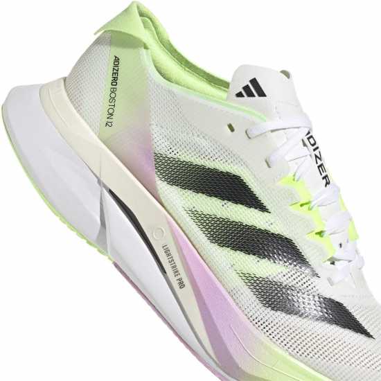 Adidas Мъжки Маратонки За Бягане Adizero Boston 12 Womens Running Shoes Бяло/Зелено 