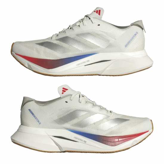 Adidas Мъжки Маратонки За Бягане Adizero Boston 12 Womens Running Shoes Бял/Сребърен/Рубин Атлетика