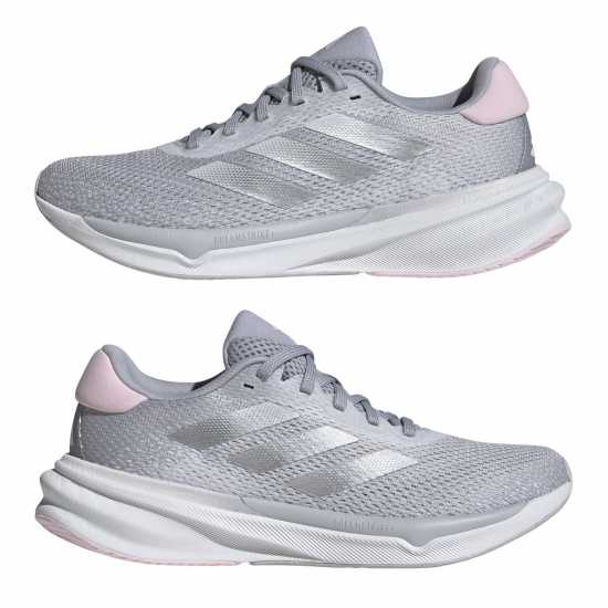 Adidas Мъжки Маратонки За Бягане Supernova Stride Womens Running Shoes Хало Сребърно Маратонки с висок свод