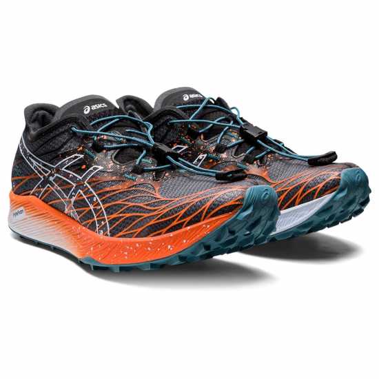 Asics Мъжки Маратонки Бягане По Пътеки Fuji Speed Mens Trail Running Shoes Черно/Оранжево Дамски туристически обувки