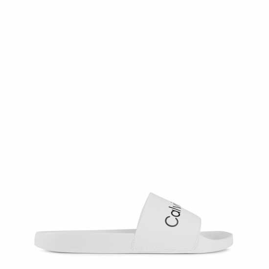 Calvin Klein Logo Sliders Бяло/Черно Мъжки сандали и джапанки