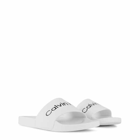 Calvin Klein Logo Sliders Бяло/Черно Мъжки сандали и джапанки