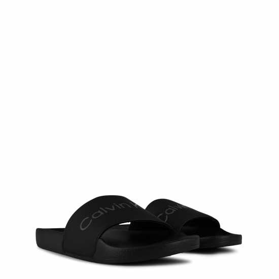 Calvin Klein Logo Sliders Черно/Сиво Мъжки сандали и джапанки