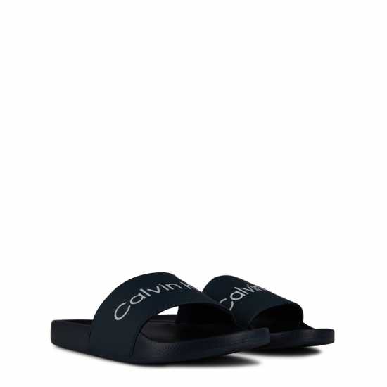 Calvin Klein Logo Sliders Морско синьо/Бяло Мъжки сандали и джапанки