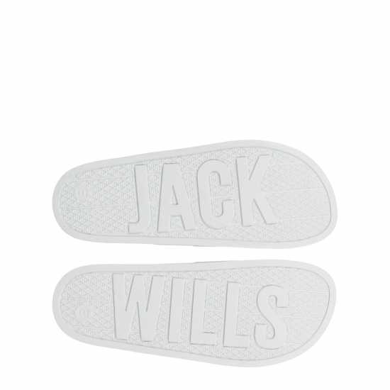 Jack Wills Contrast Logo Slider Бяло/Черно Мъжки сандали и джапанки