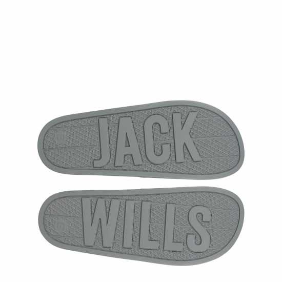 Jack Wills Contrast Logo Slider Сиво/Бяло Мъжки сандали и джапанки