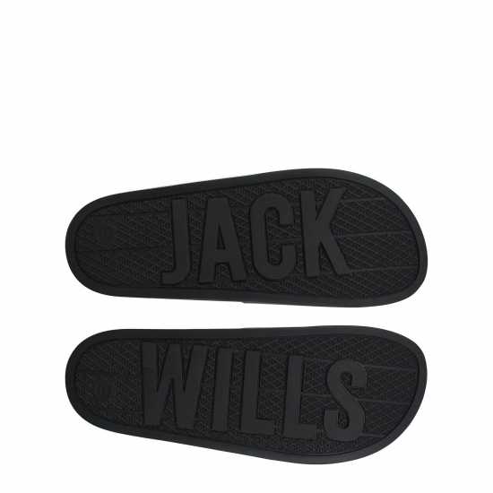 Jack Wills Contrast Logo Slider Черно/Бяло Мъжки сандали и джапанки